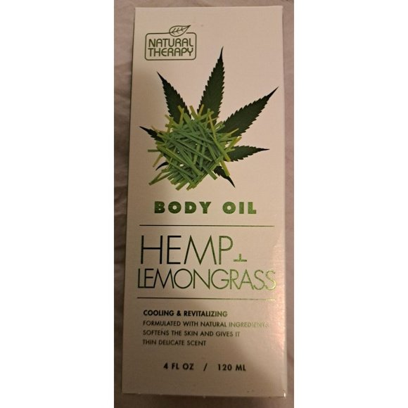 Natural Therapy 4 Oz Hemp & Lemongrass Cooling & Revitalizing Body Oil - Picture 2 of 6